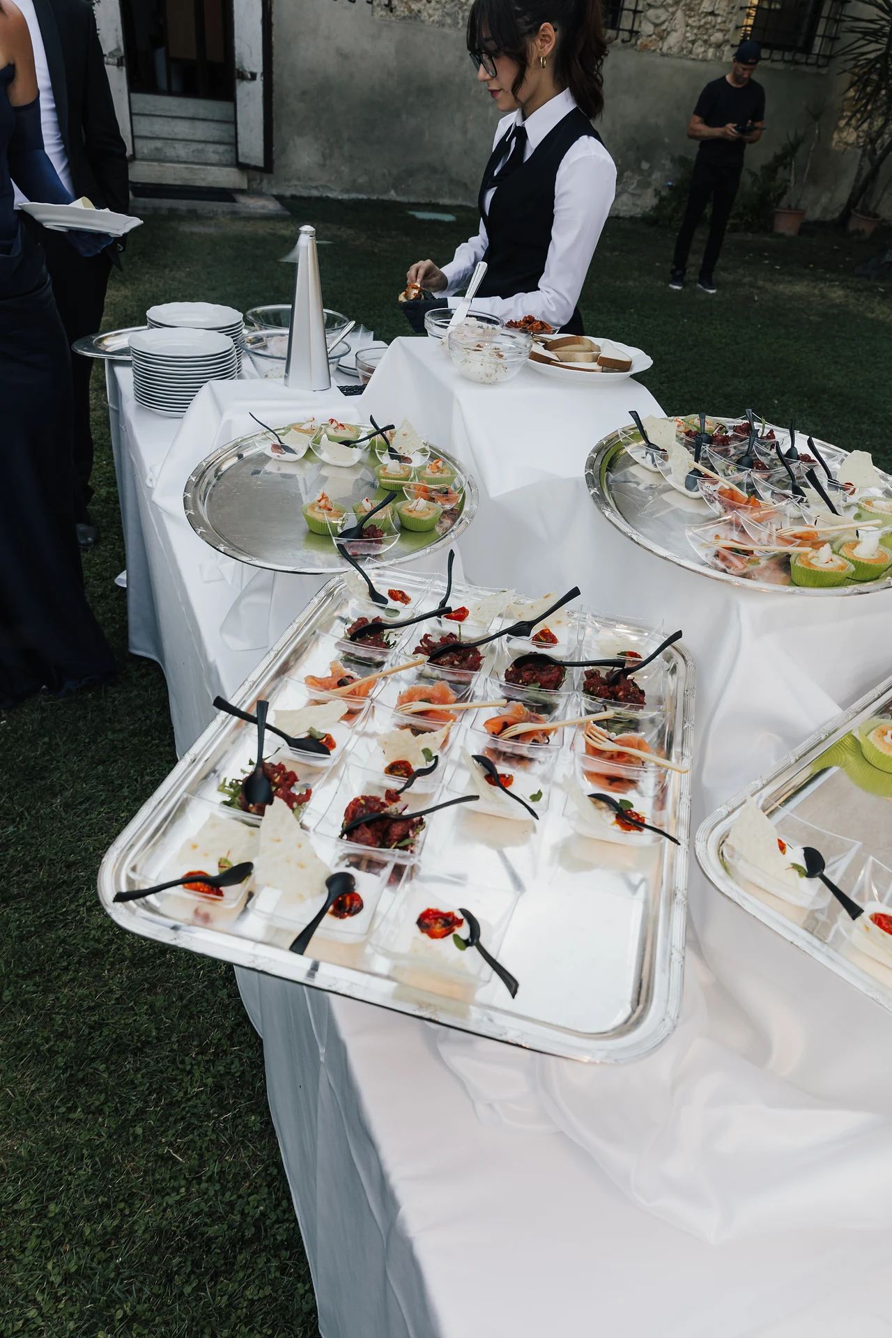 Italian aperitivo served in the garden