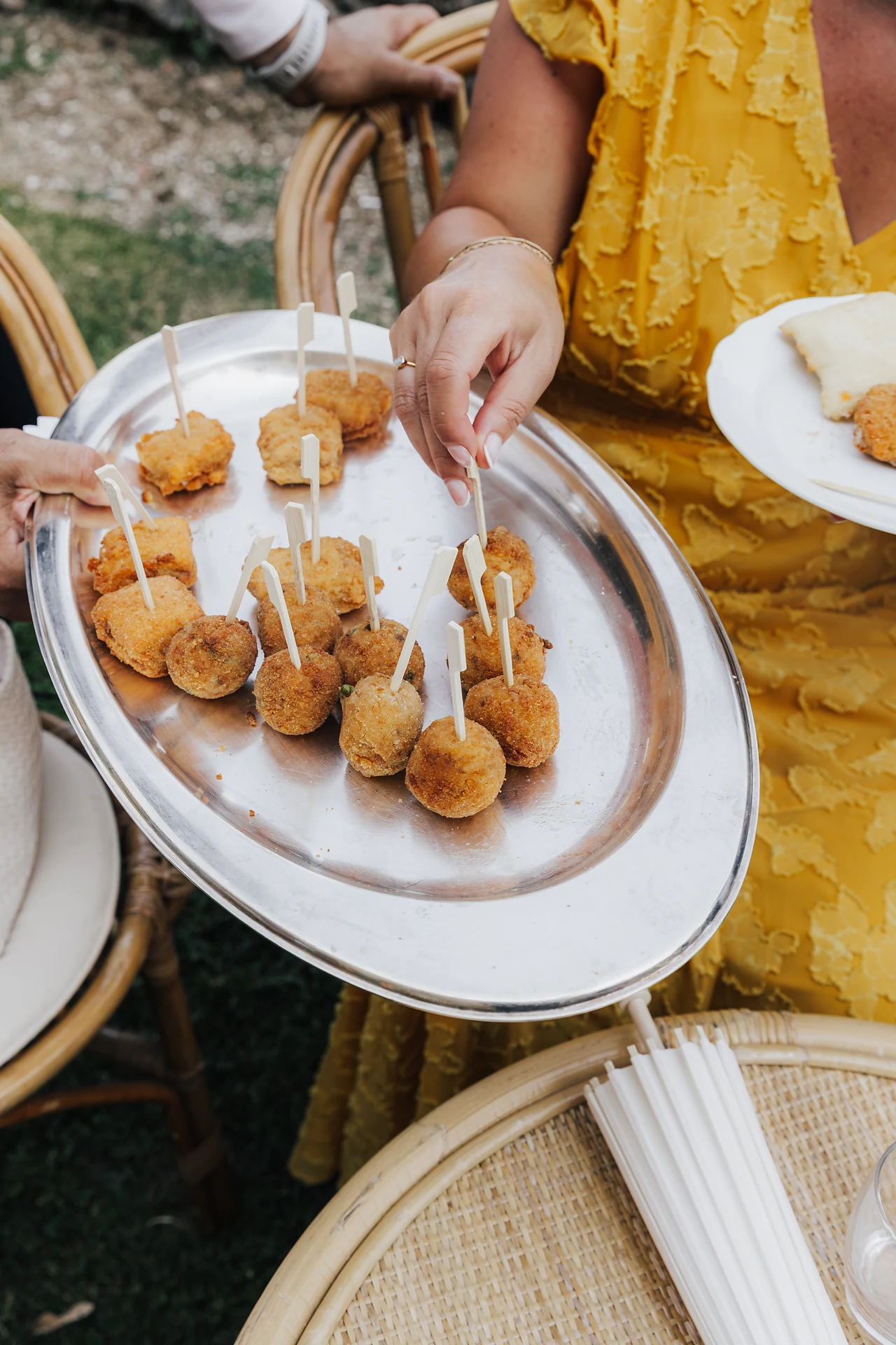 Small plates served during the garden reception